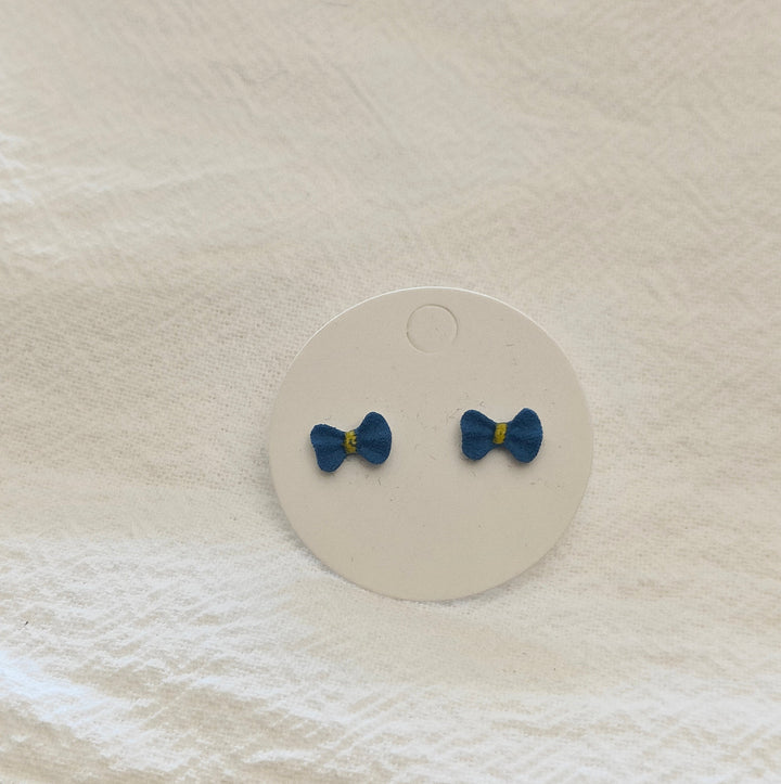 Blue Bow Mini Studs