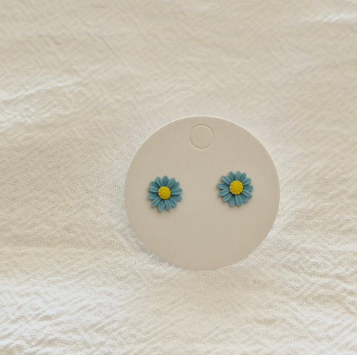 Blue Chrysanthemum Mini Studs
