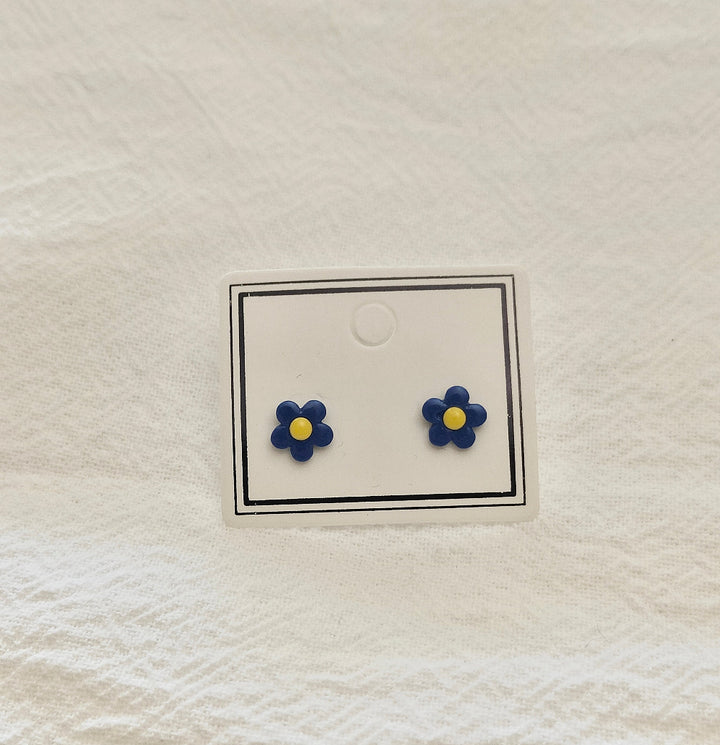 Blue Plum Blossum Mini Studs