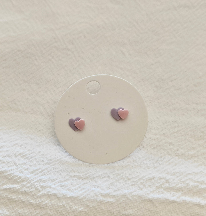 Duo Heart Mini Studs