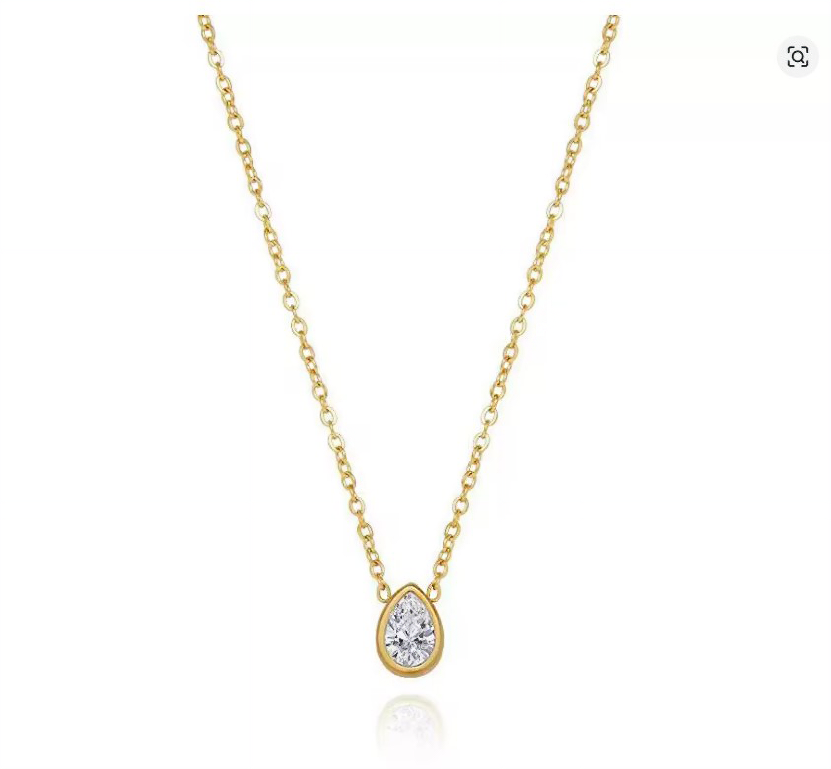Gold CZ Pearl Bezel Pendant Necklace