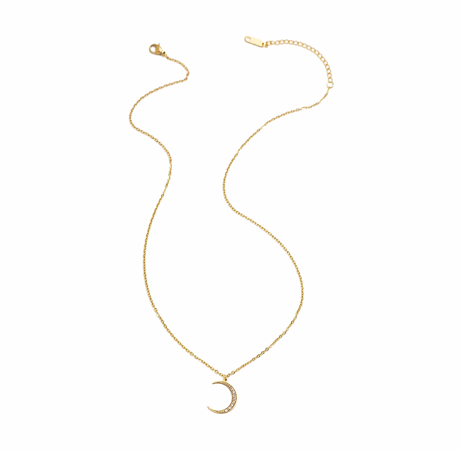 Gold Crescent Moon Necklace