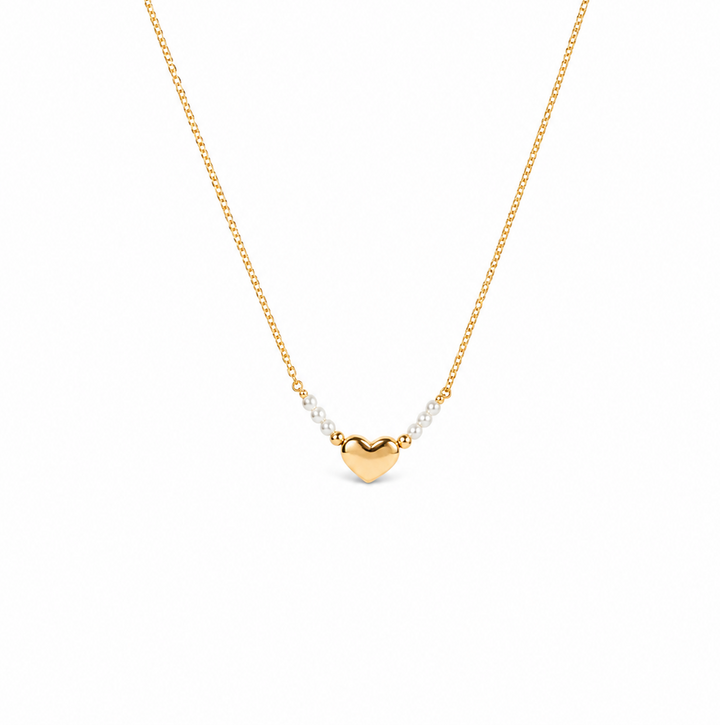 Gold Heart Pearl Chain