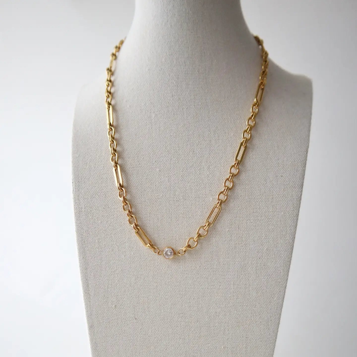 Gold Link Chain on Bust