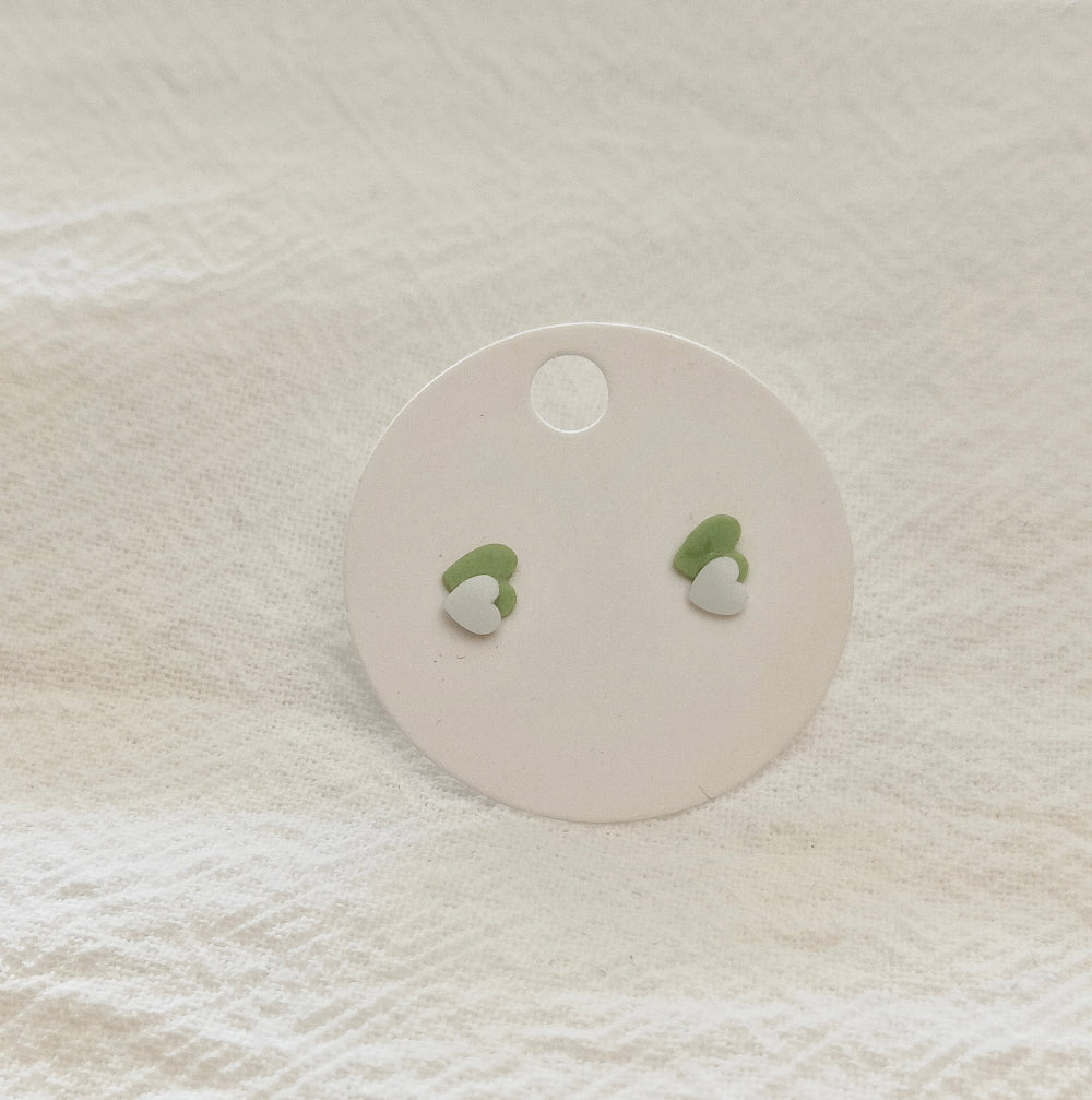 Green Heart Mini Studs