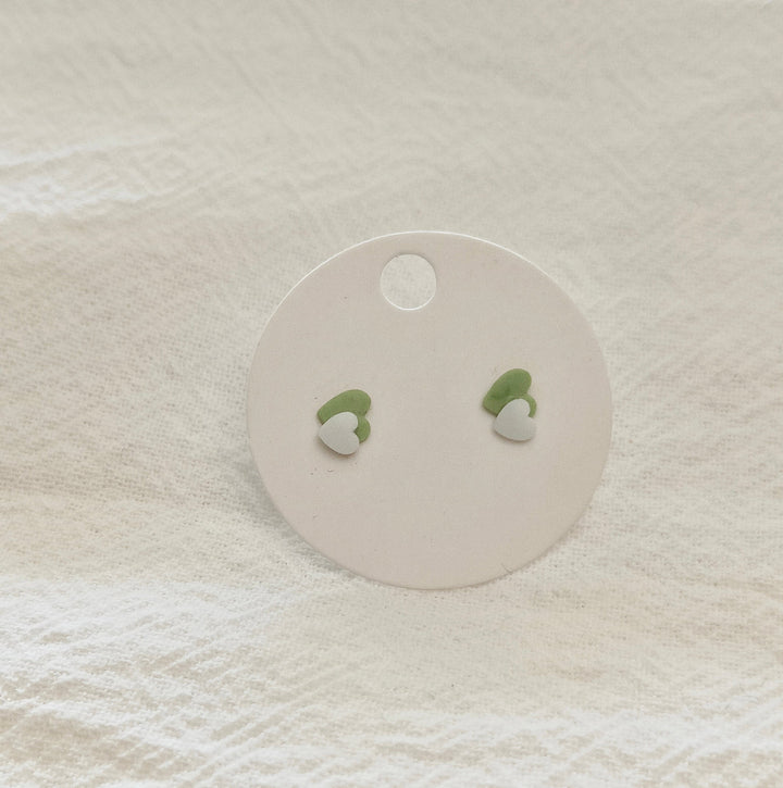 Green Heart Mini Studs