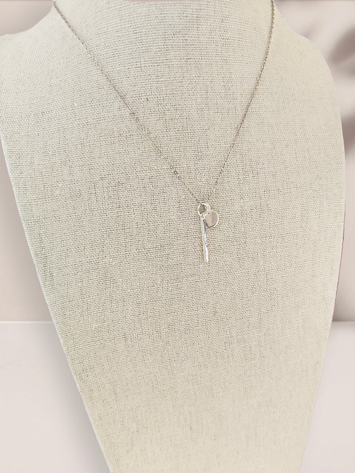 Sterling Silver Disc & Bar Pendant Necklace