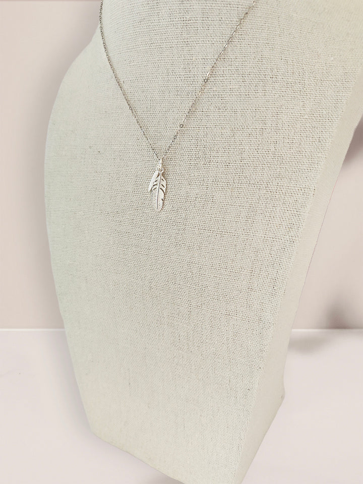 Sterling Silver Feather Pendant Necklace