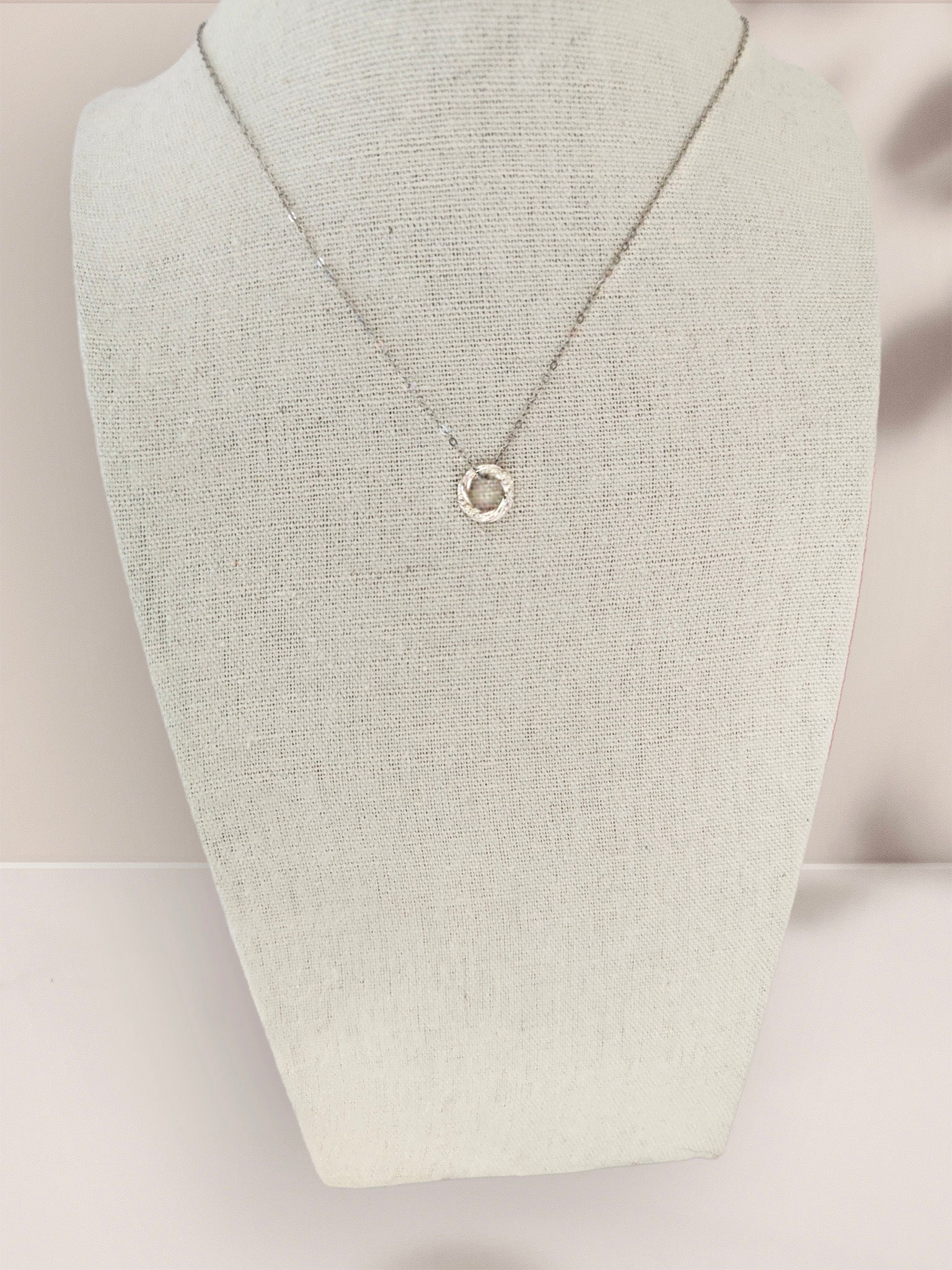 Sterling Silver Karma Circle Pendant Necklace