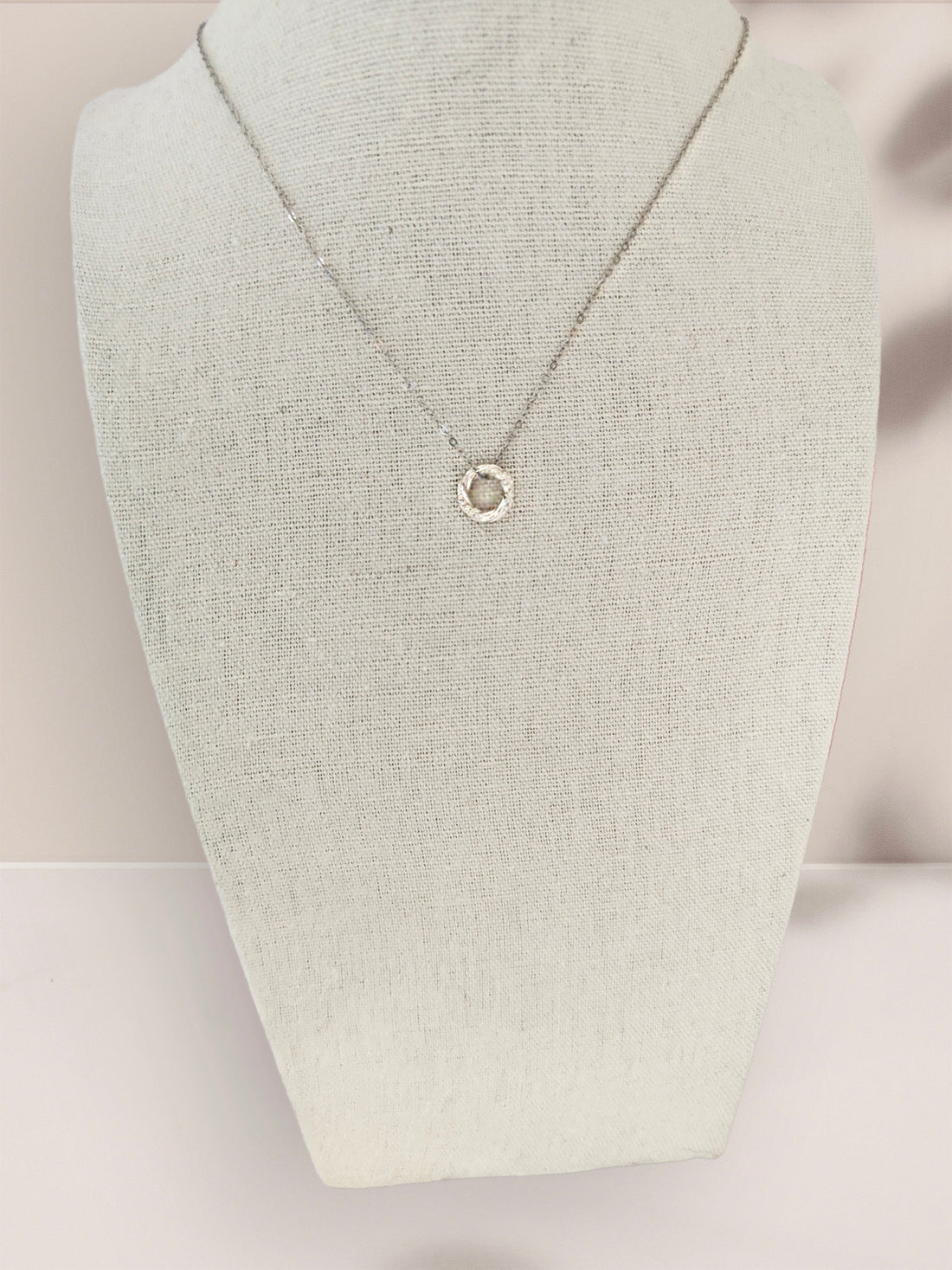 Sterling Silver Karma Circle Pendant Necklace