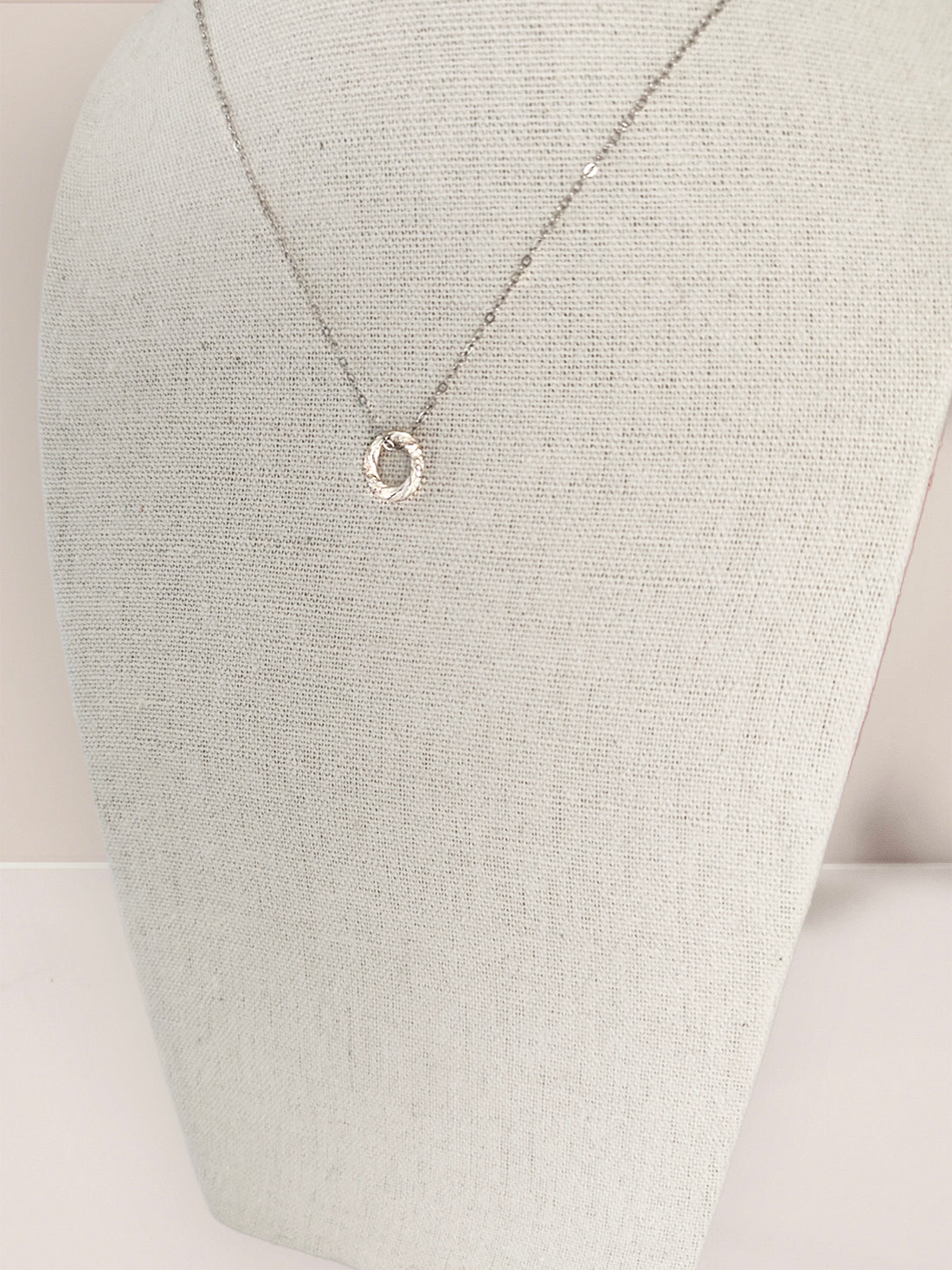 Sterling Silver Karma Circle Pendant Necklace