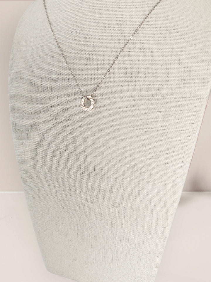 Sterling Silver Karma Circle Pendant Necklace
