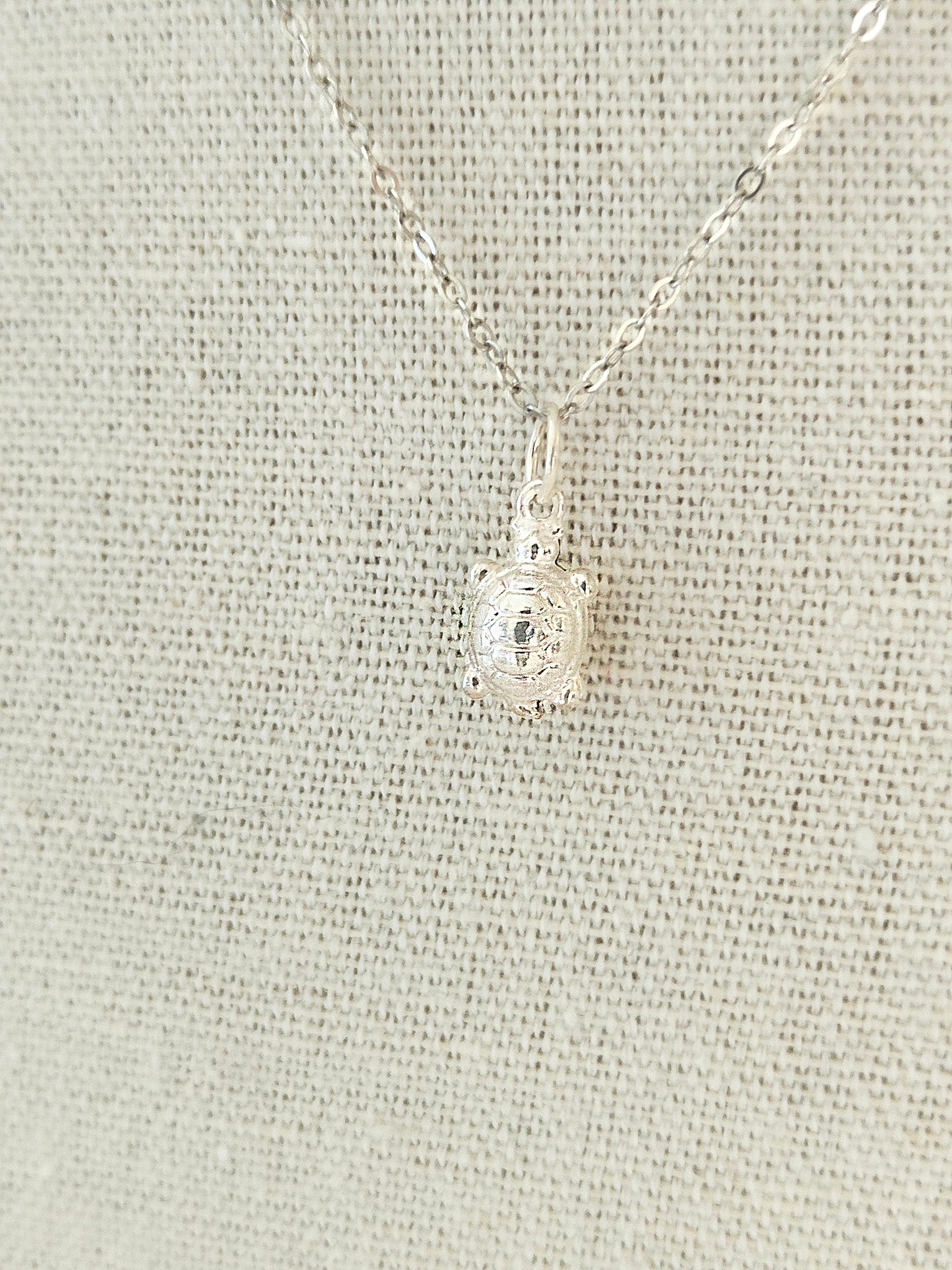 Sterling Silver Turtle Pendant Necklace