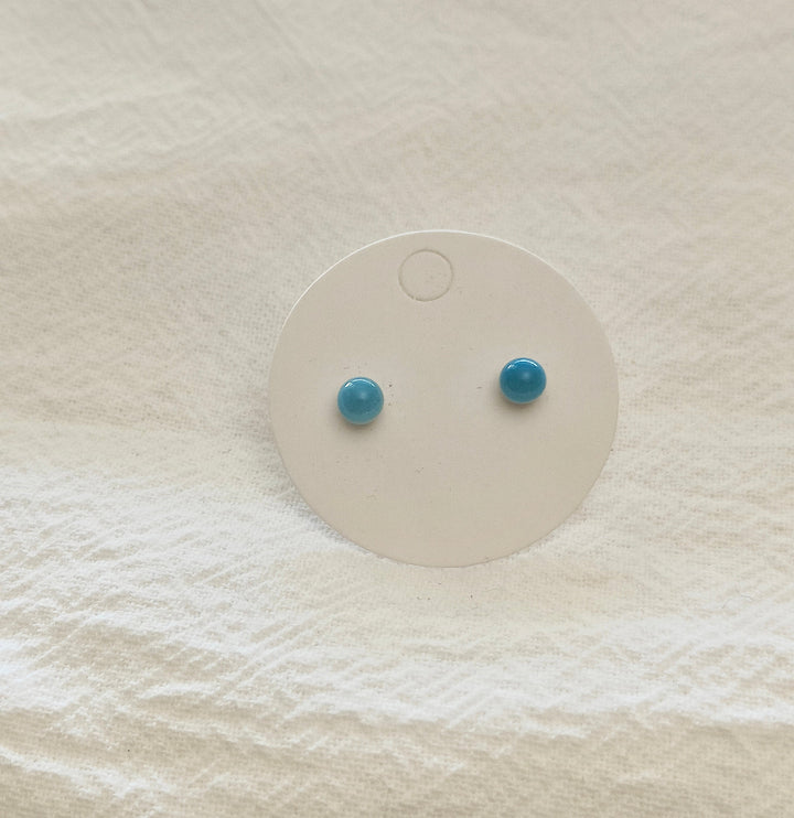 Lake Blue Ball Mini Studs