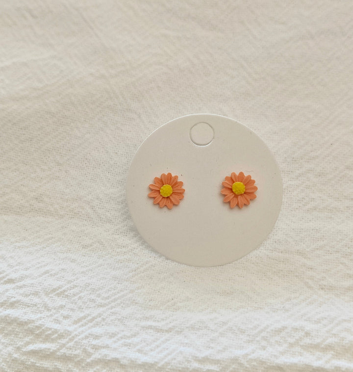 Orange Chrysanthemum Mini Studs