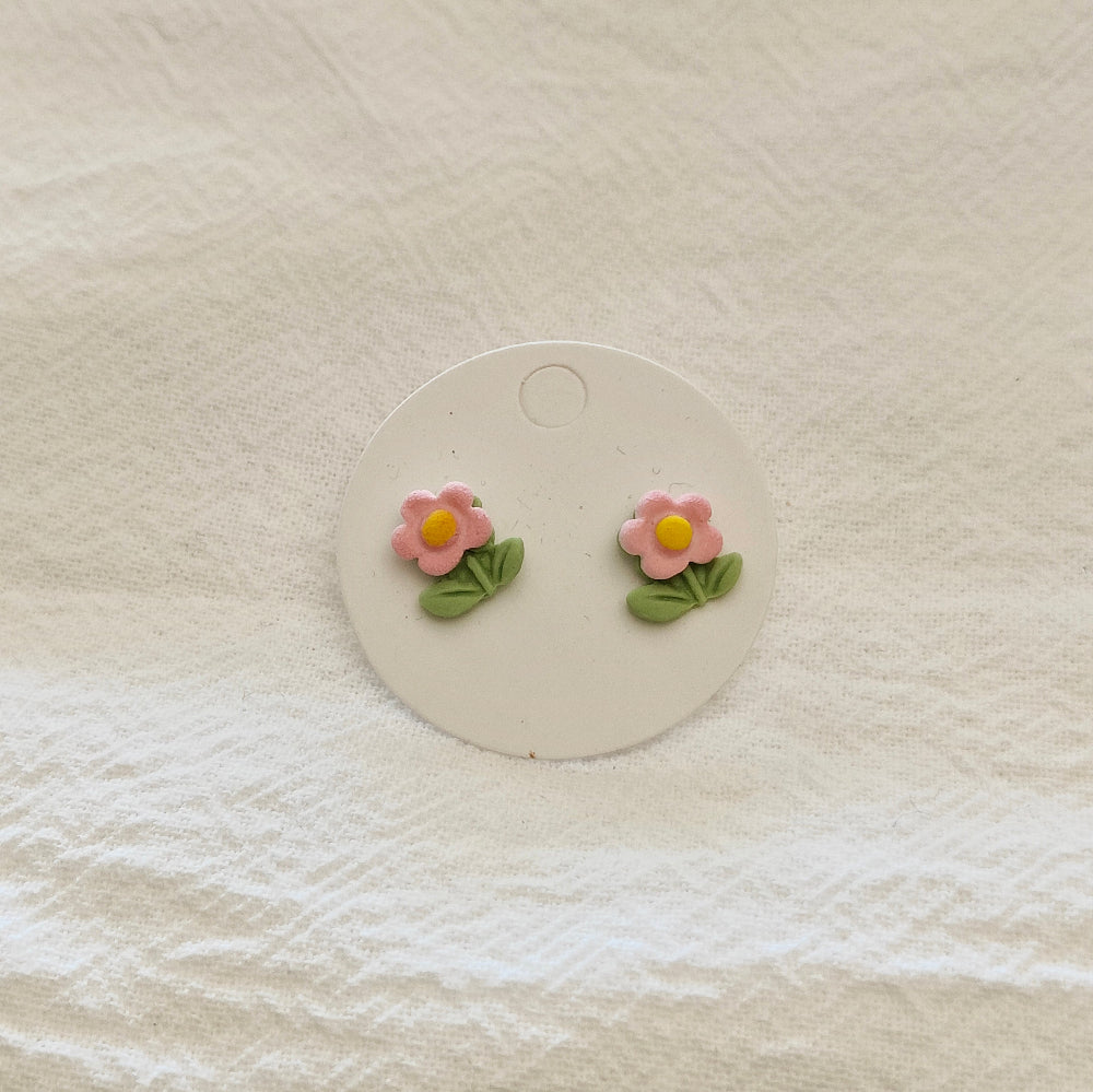 Peach Flower Mini Studs