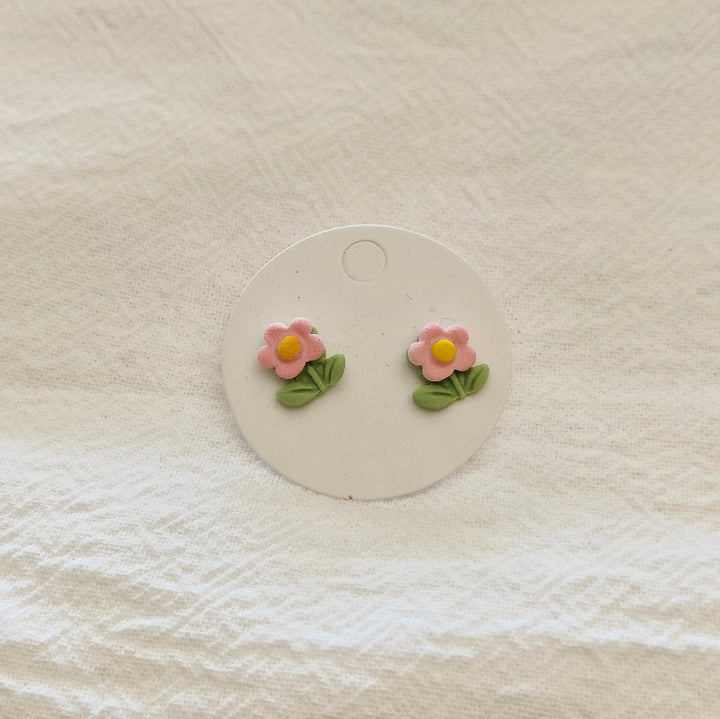 Peach Flower Mini Studs