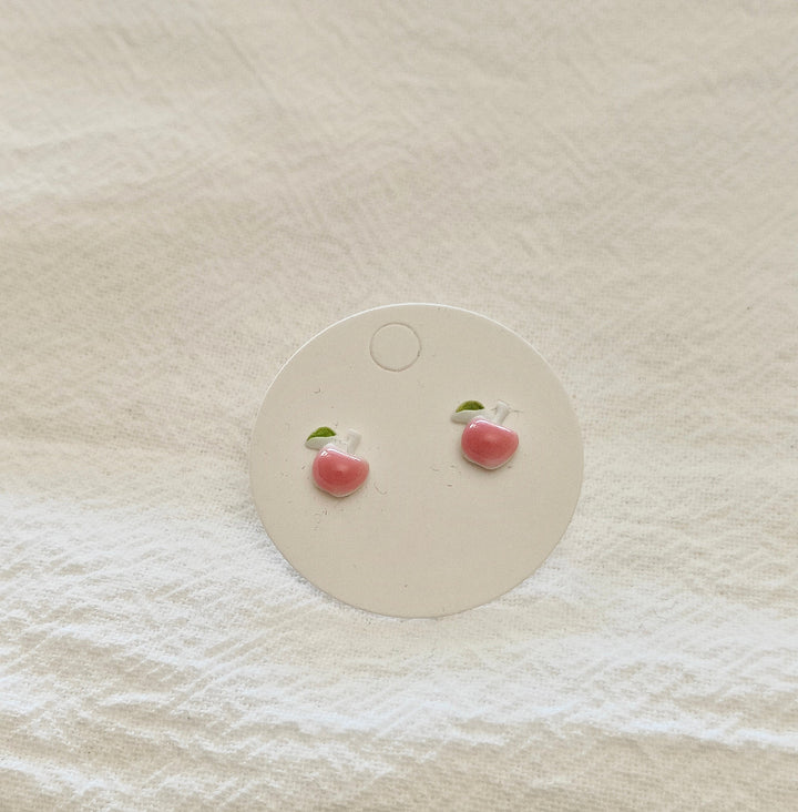 Pink Apple Mini Studs