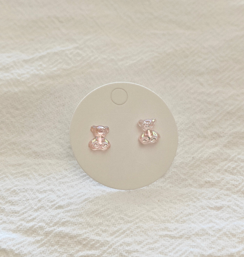 Pink Jelly Bears Mini Studs