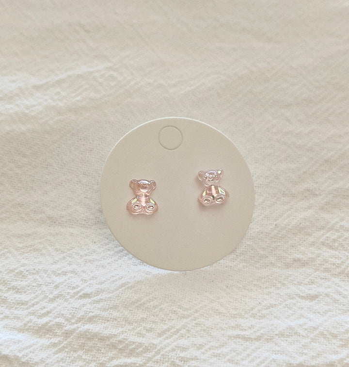 Pink Jelly Bears Mini Studs