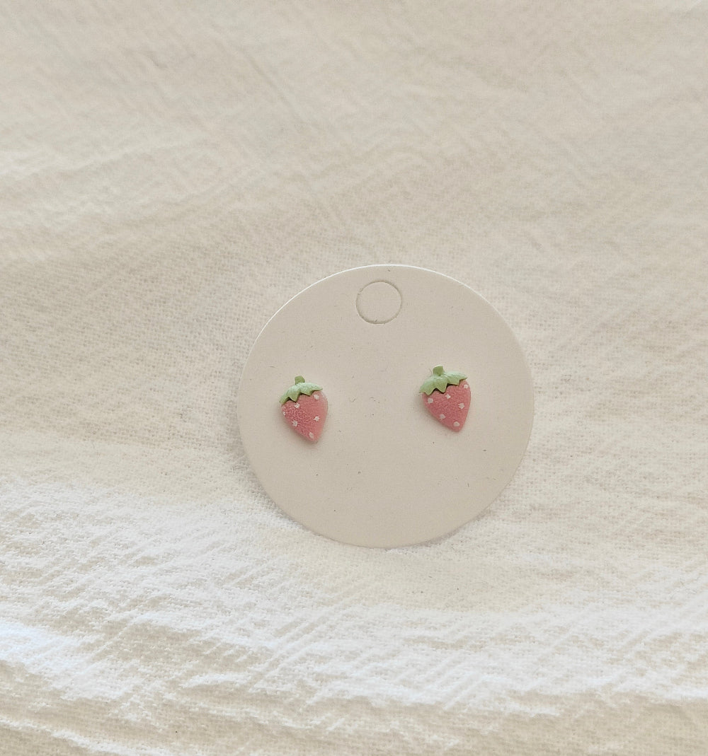 Pink Strawberry Mini Studs
