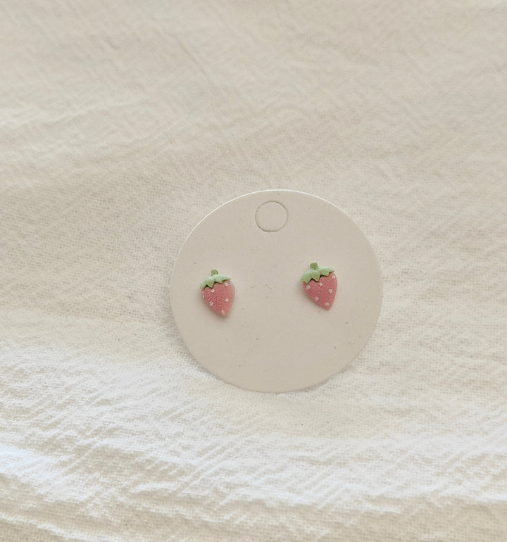 Pink Strawberry Mini Studs