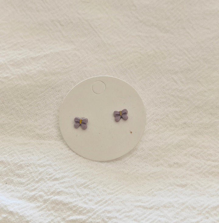 Purple Bow Mini Studs