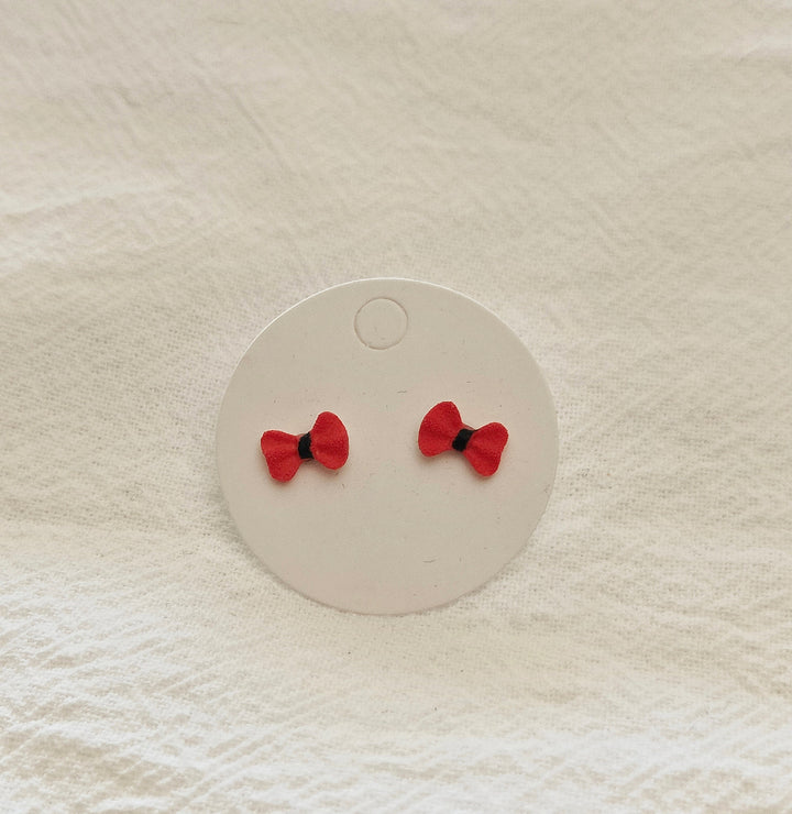 Red Bow Mini Studs