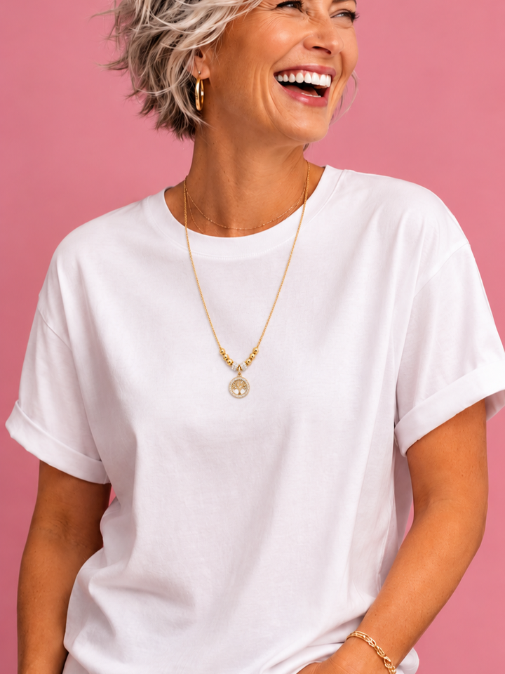 Tree of Life Necklace on Model