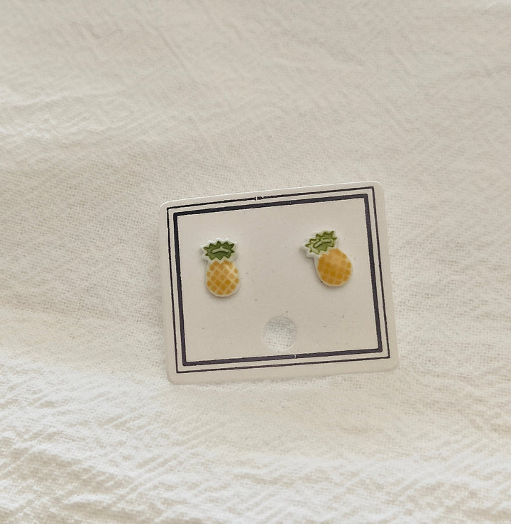 Yellow Pineapple Mini Studs 