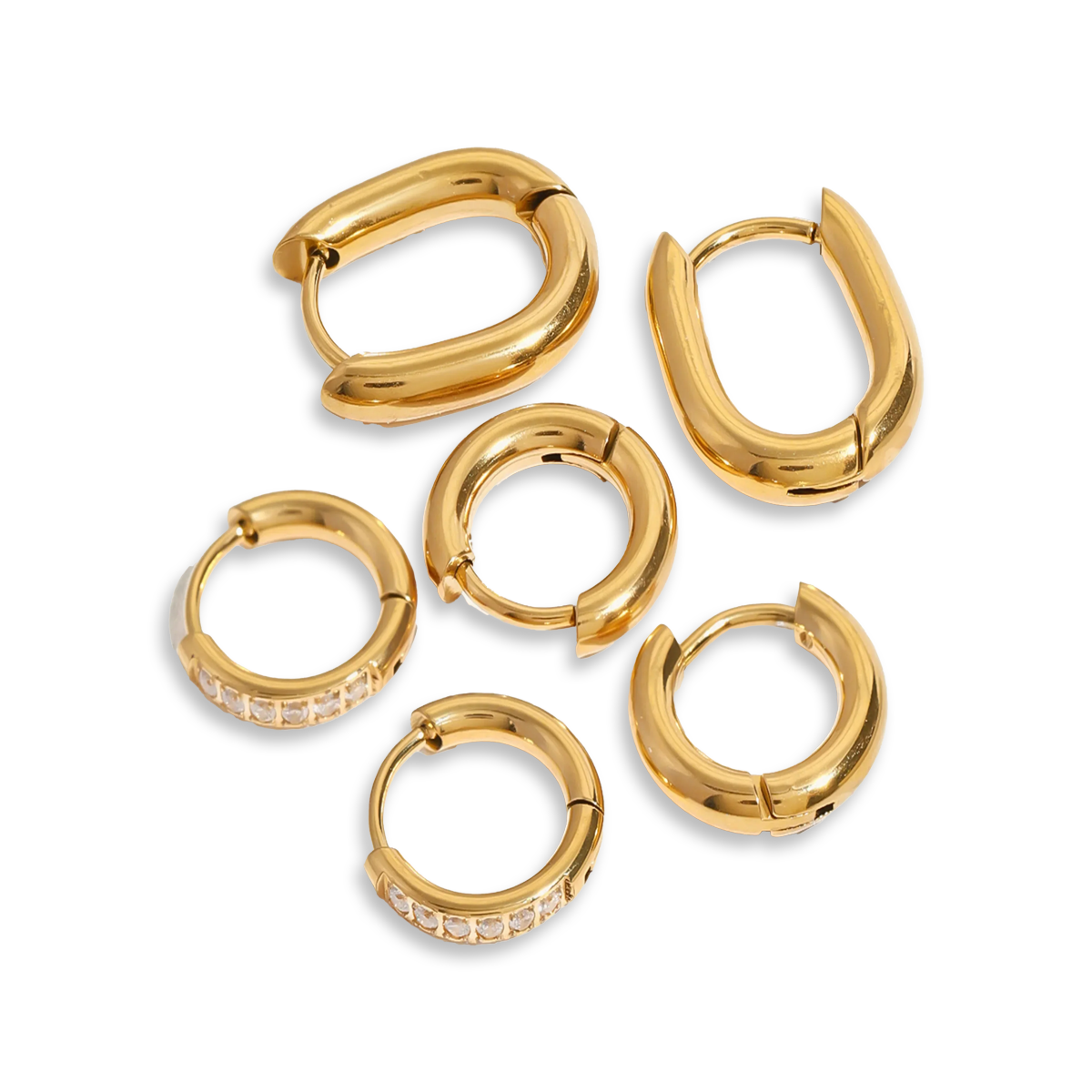 Gold Oval Hoop Earrings