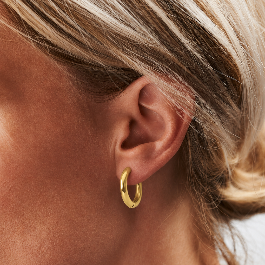 Gold Chubby Huggie Hoops