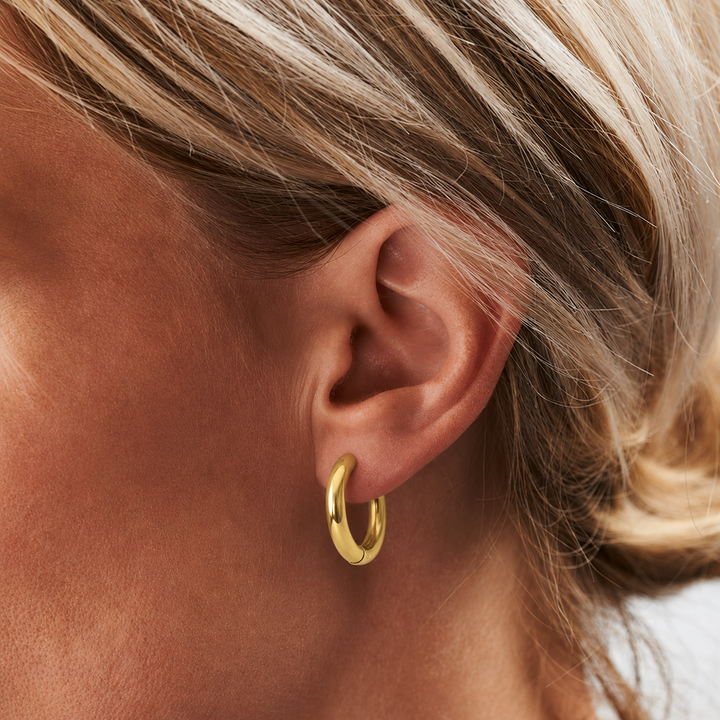 Gold Chubby Huggie Hoops