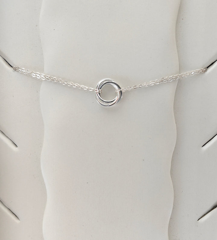 Sterling Silver Interlocking Rings Bracelet