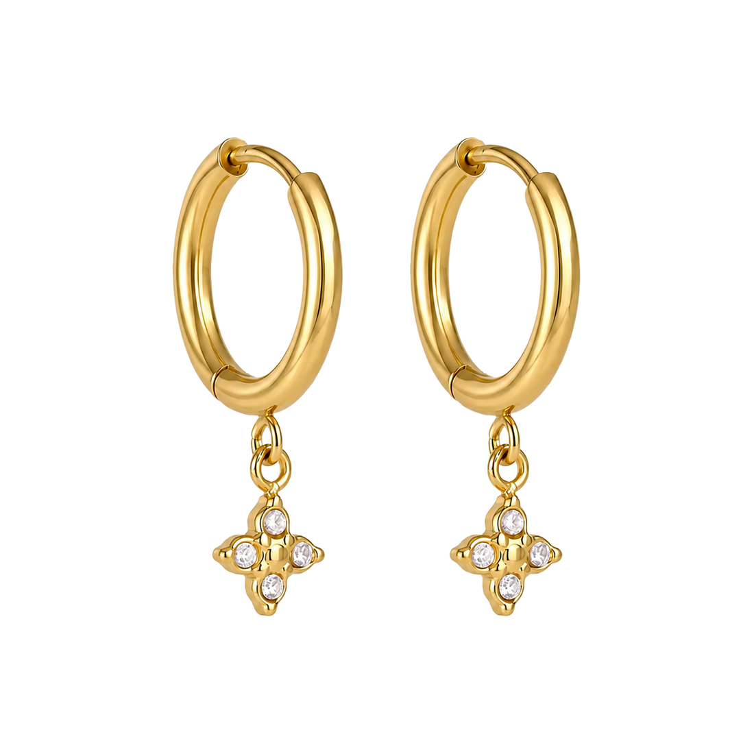 Gold CZ Huggie & Stud Earrings