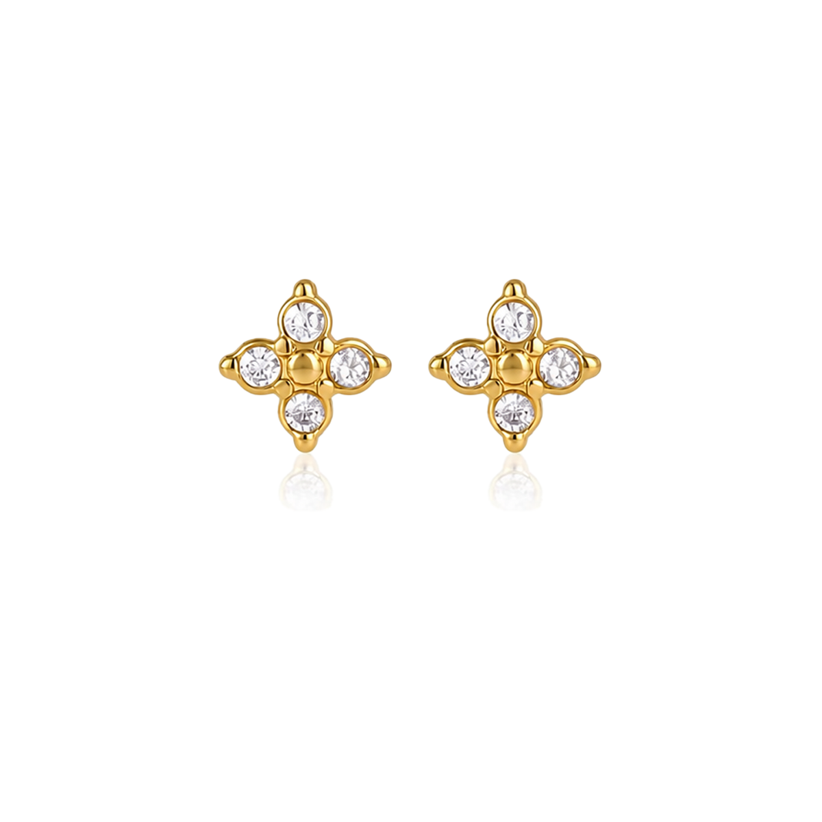 Gold CZ Huggie & Stud Earrings