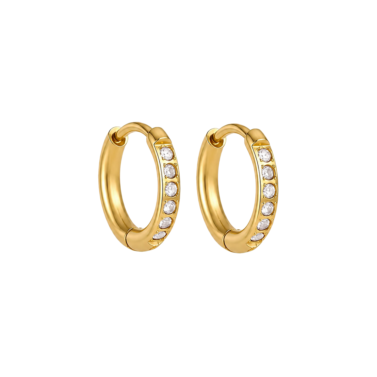 Gold CZ Huggie & Stud Earrings