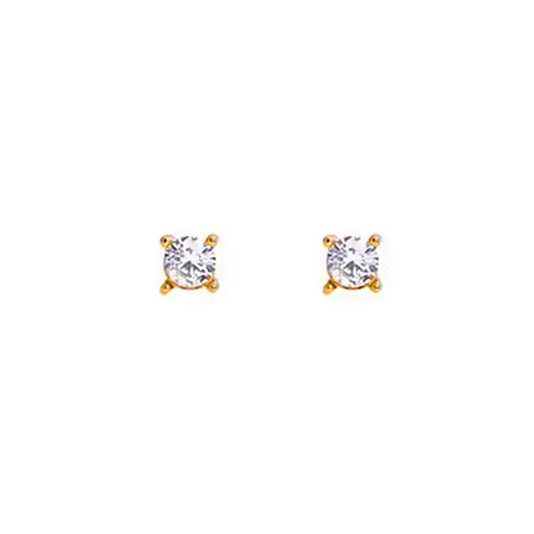 Gold Crystal Earring Set — Studs, Chain & Huggie