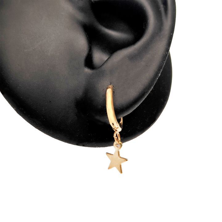 Gold Star Charm Huggie Earrings