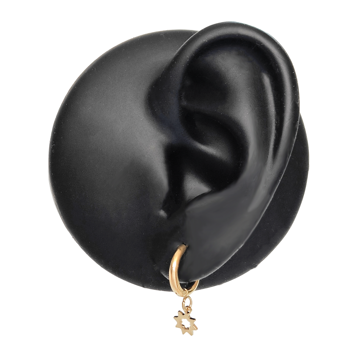 Gold Sun Charm Huggie Earrings