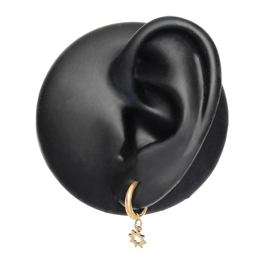 Gold Sun Charm Huggie Earrings