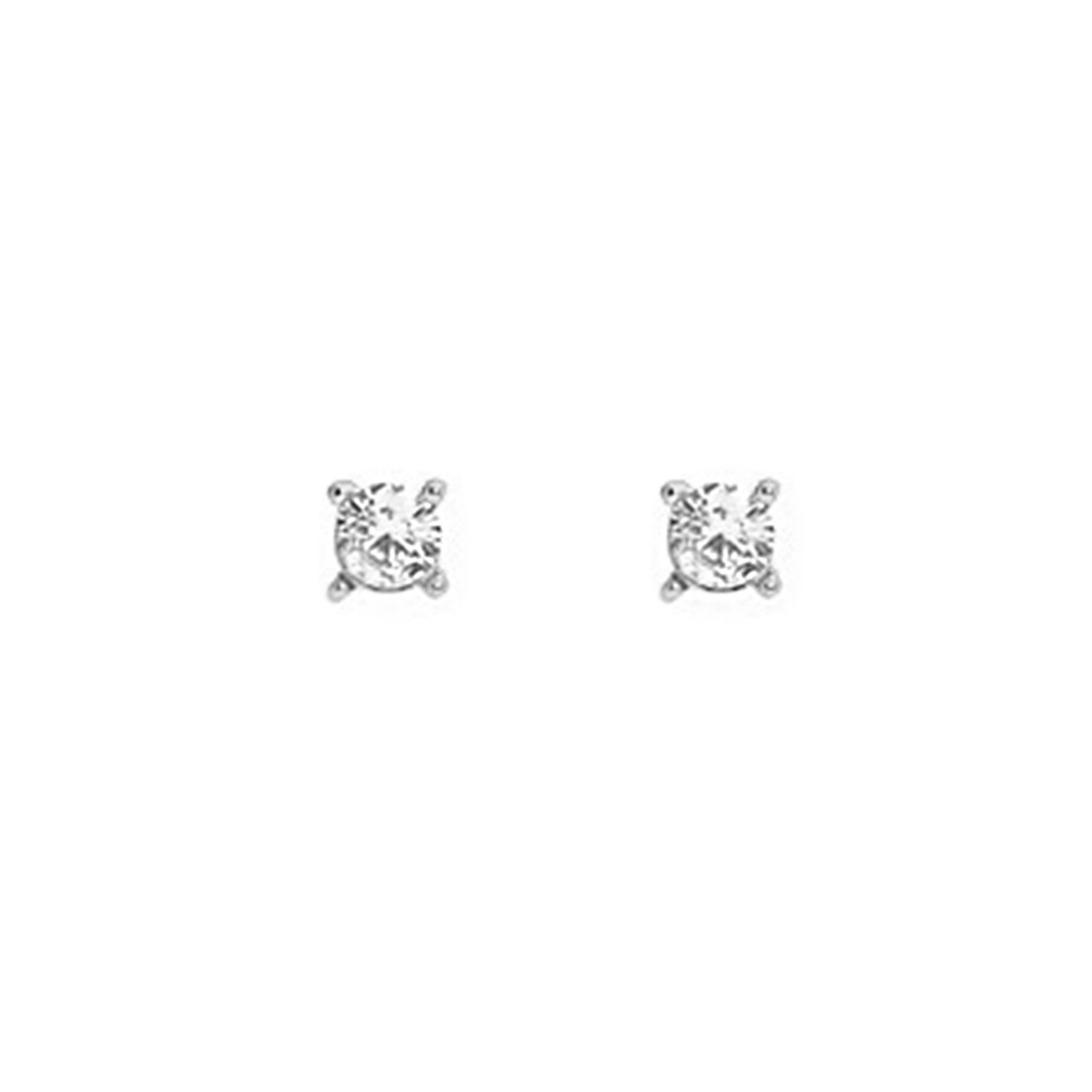 Silver Crystal Earring Set — Studs, Chain & Huggie