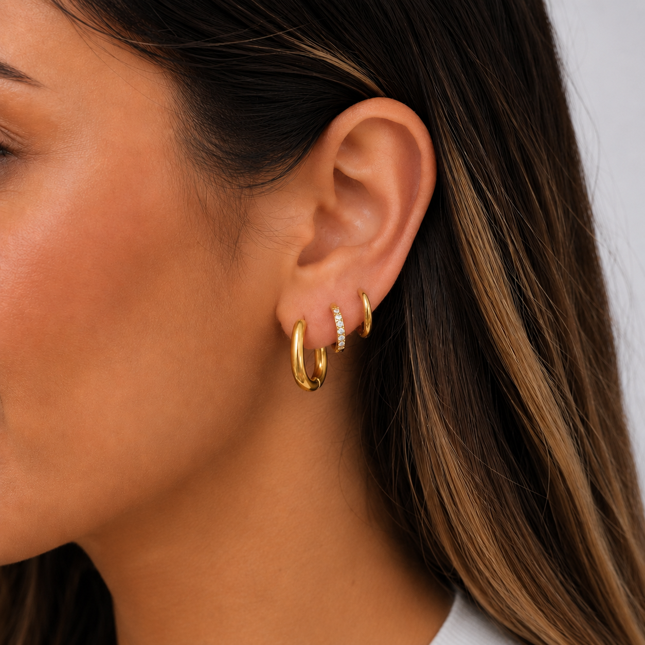 Gold Oval Hoop Earrings