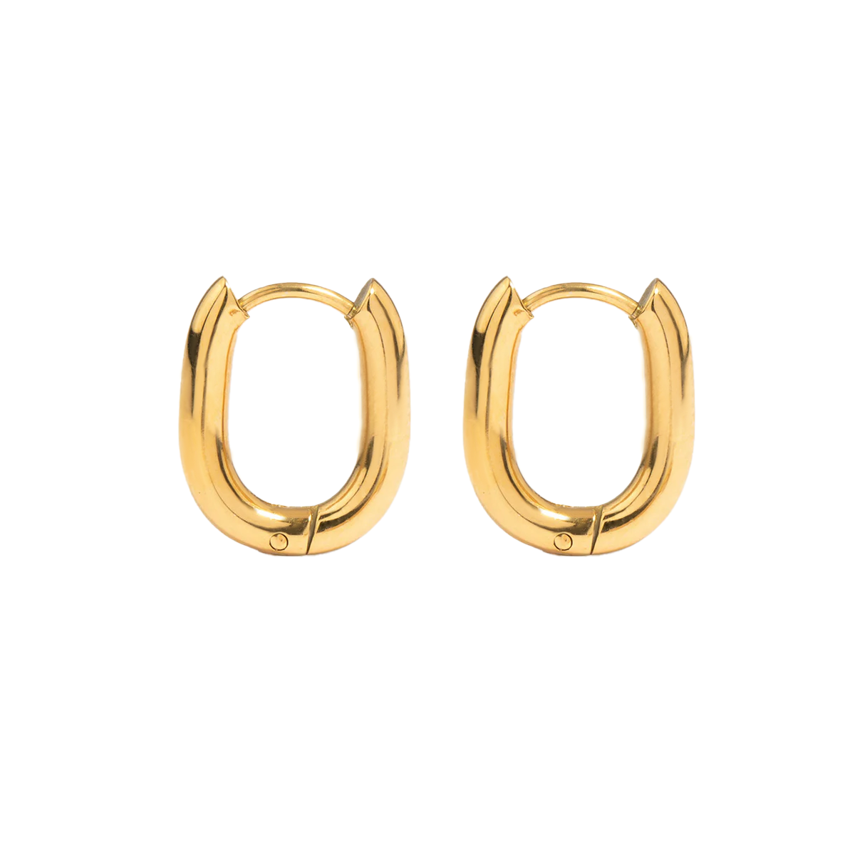 Gold Oval Hoop Earrings