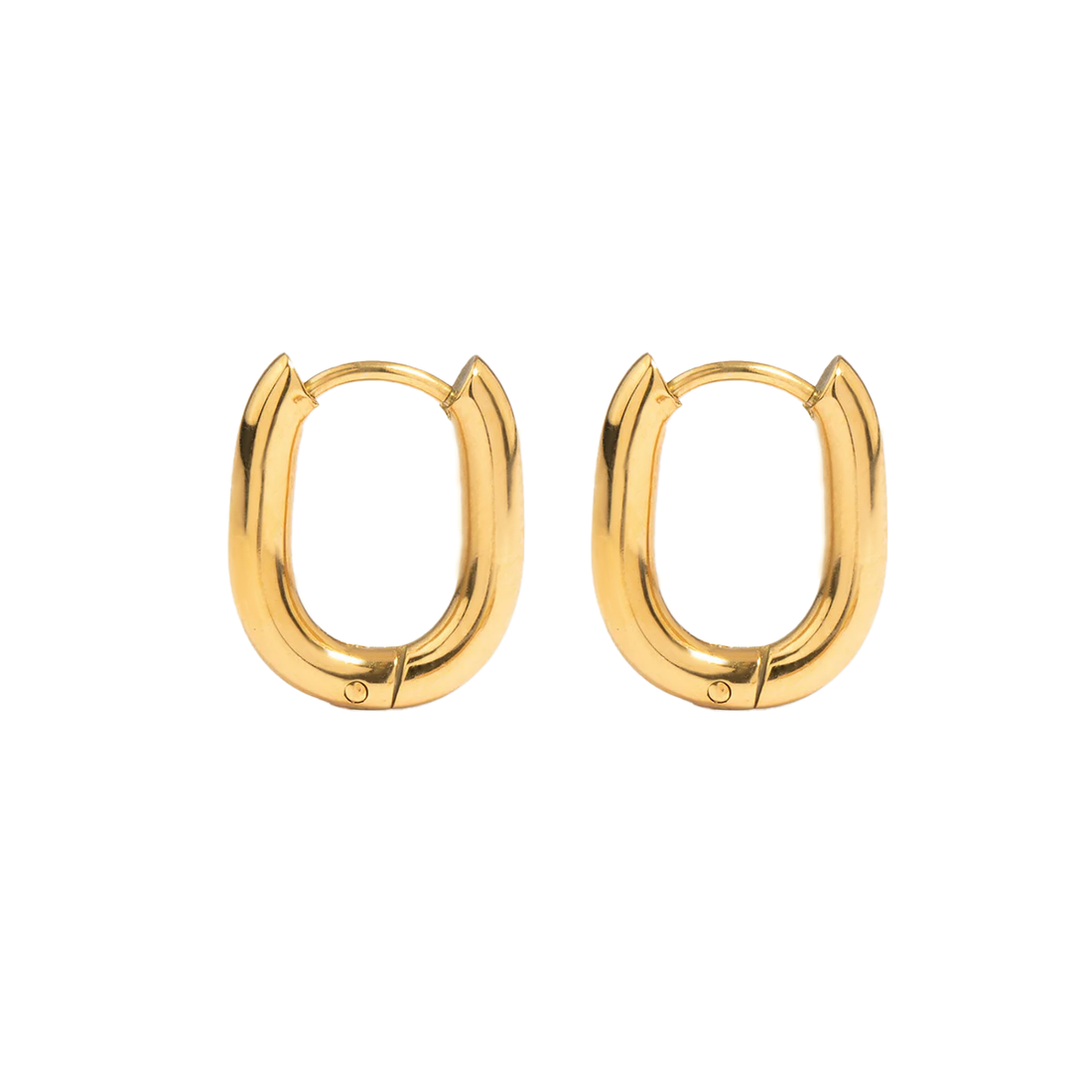 Gold Oval Hoop Earrings