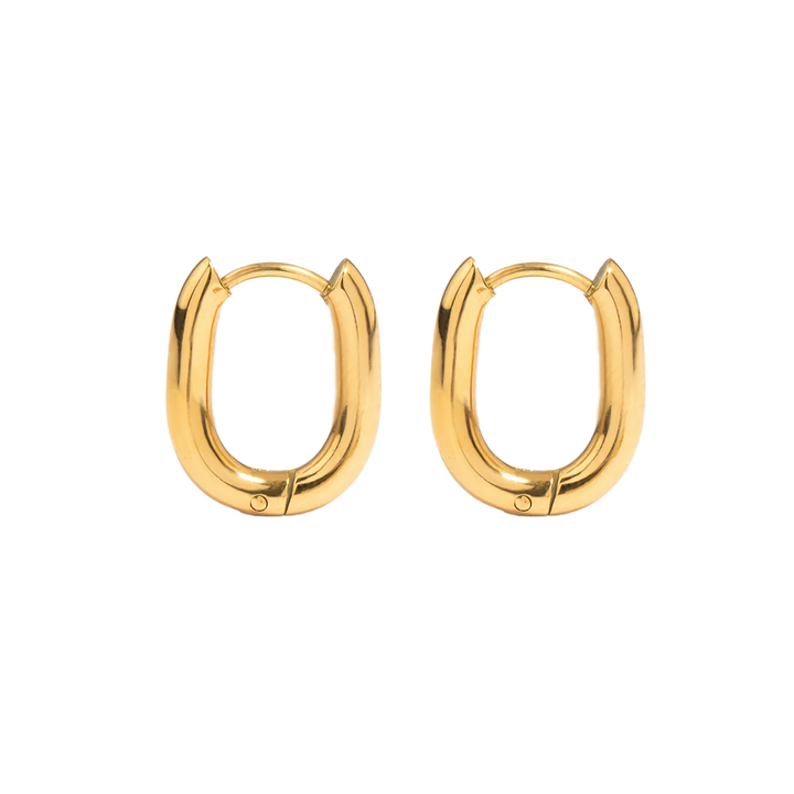 Gold Oval Hoop Earrings