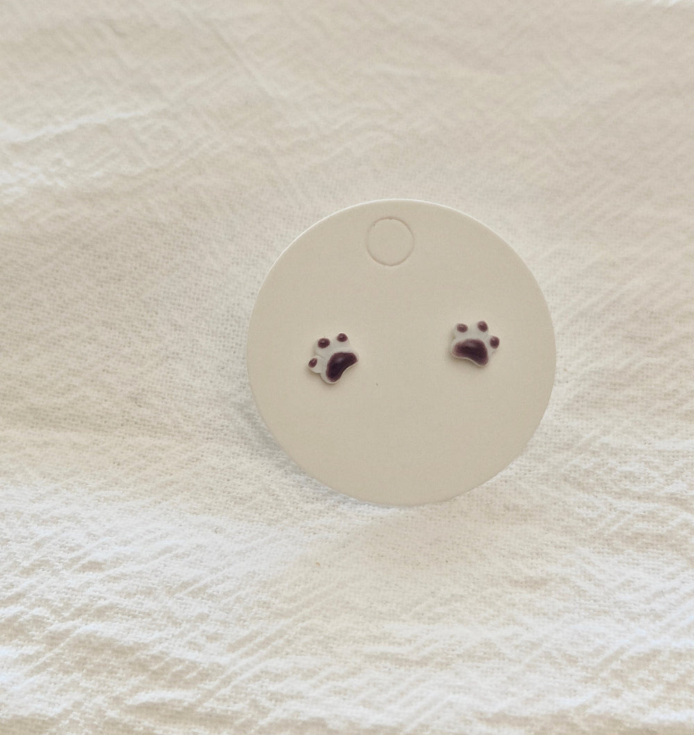 paw print mini stud