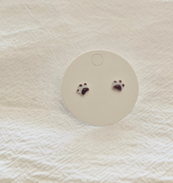 paw print mini stud