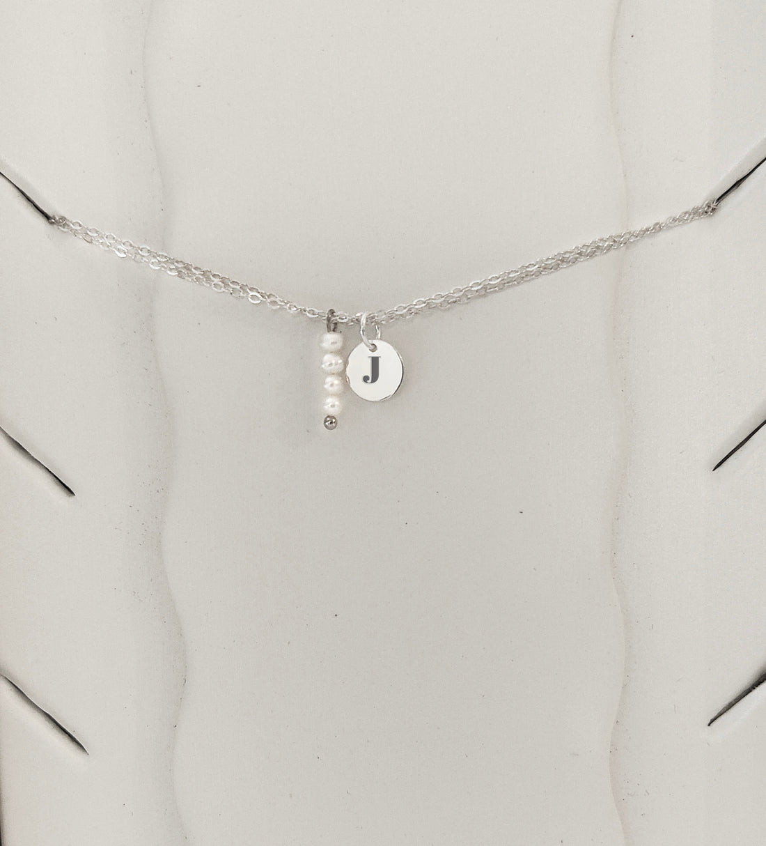 Sterling Silver Personalised Initial & Pearl Bracelet