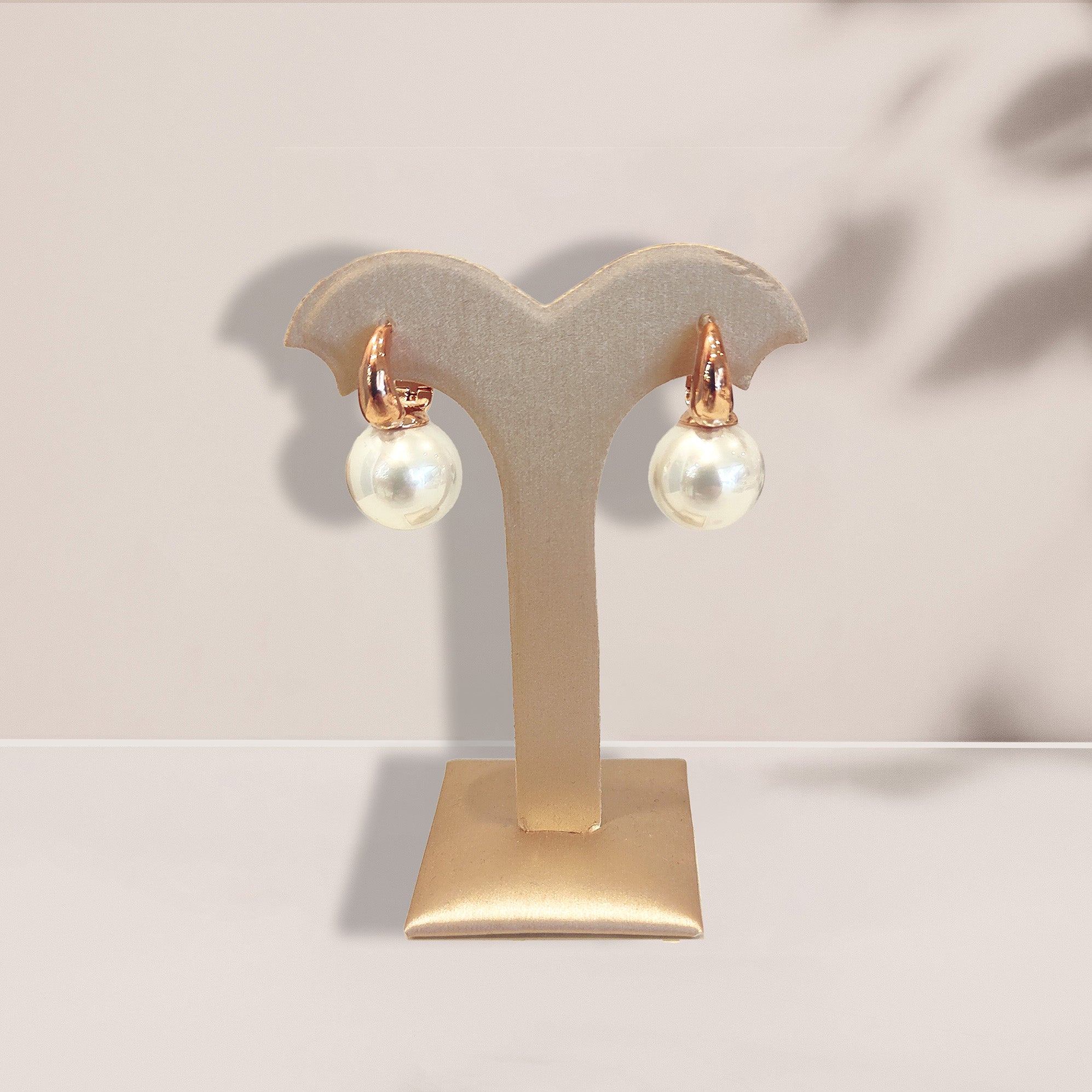 Pearl Drop Huggie Earrings